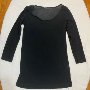 Black Sheer Mesh 3/4 sleeve